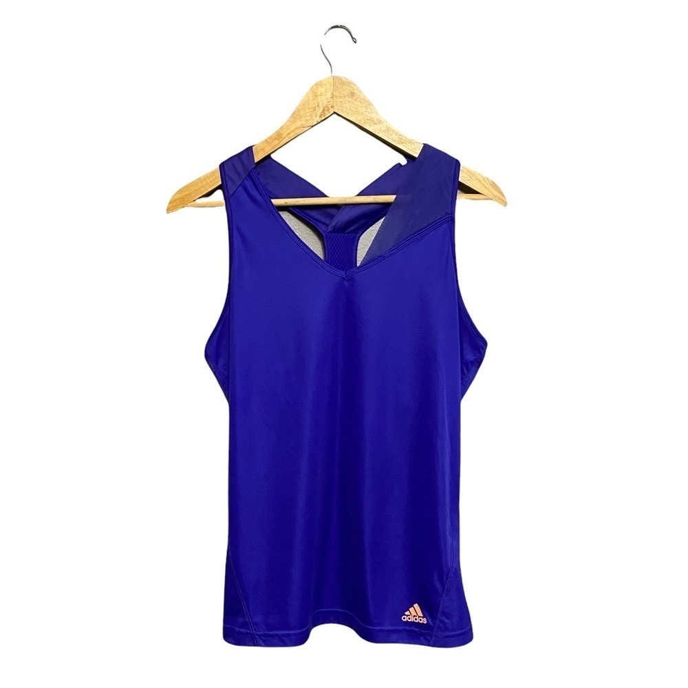 ADIDAS | Womens Blue-Purple Climacool Response Athletic Racer Back Tank Top​​